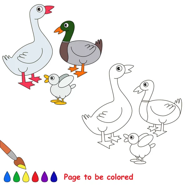 Página para ser de color, juego de educación simple para niños . — Vector de stock