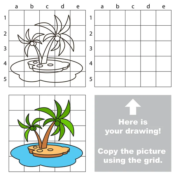 Kopírovat obrázek pomocí mřížky, jednoduché vzdělávací kid hry. — Stockový vektor