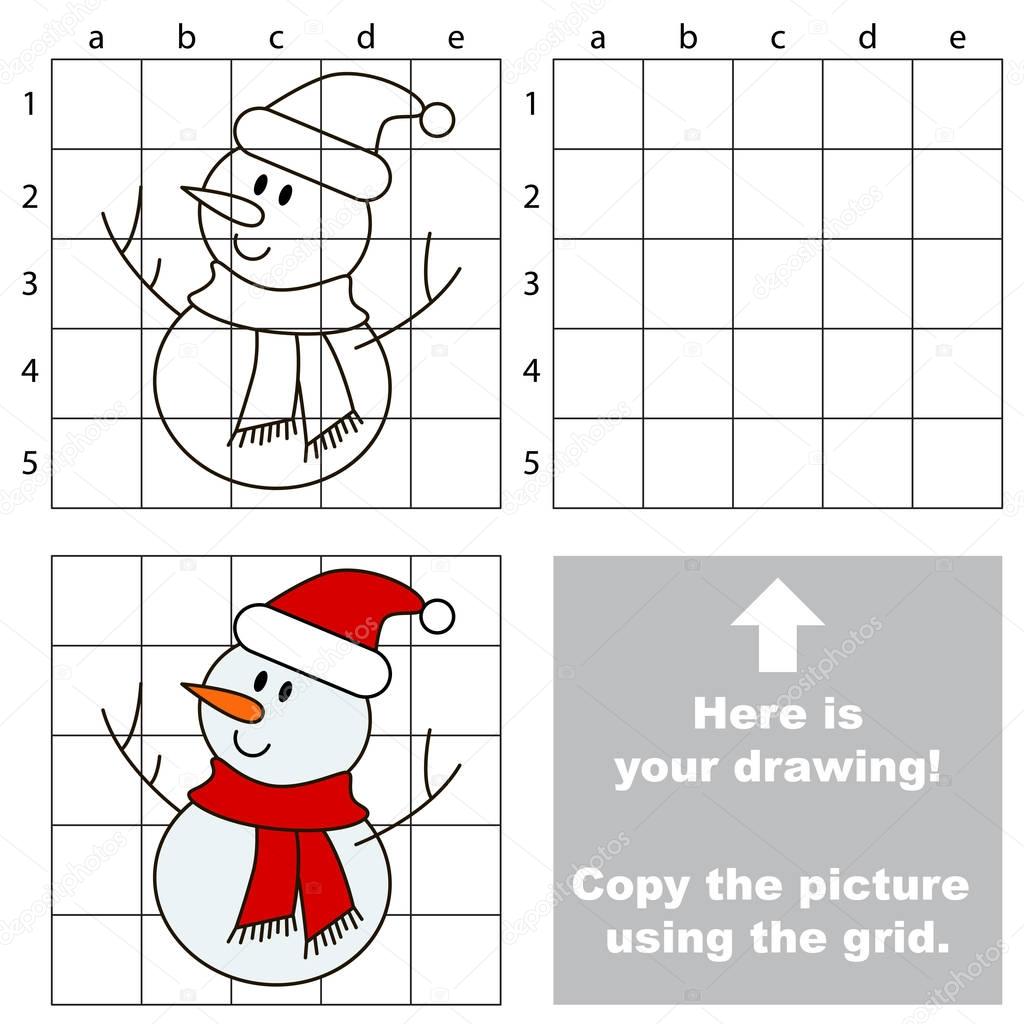Copy the image using grid, the simple educational kid game.