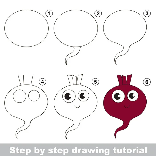 Tutorial di disegno per bambini in età prescolare . — Vettoriale Stock