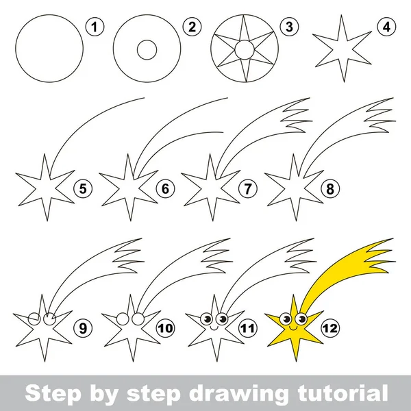 Tutoriel de dessin pour enfants d'âge préscolaire . — Image vectorielle