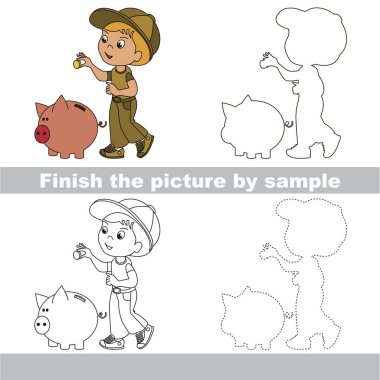 Çalışma sayfası tarafından örnek için tam bir resim çizim çocuk.