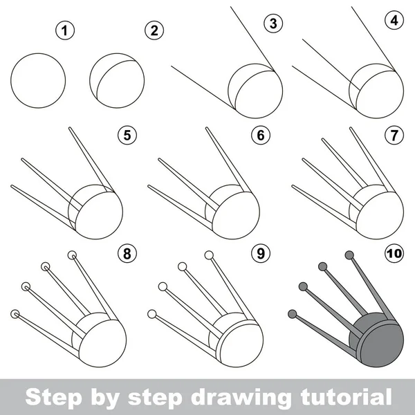 Drawing tutorial for preschool children. — Stock Vector