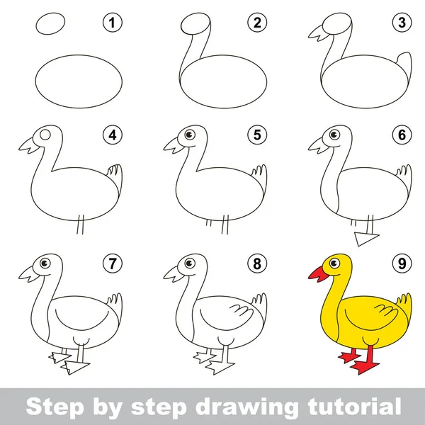 Tutoriel de dessin pour enfants d'âge préscolaire . — Image vectorielle