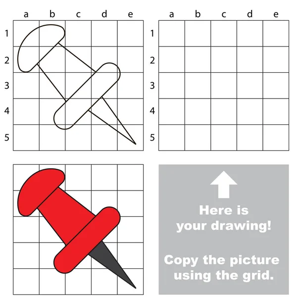 Kopírovat obrázek pomocí mřížky, jednoduché vzdělávací kid hry. — Stockový vektor