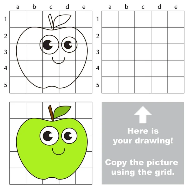 Kopieer de afbeelding met raster, het spel van de eenvoudige educatief kid. — Stockvector