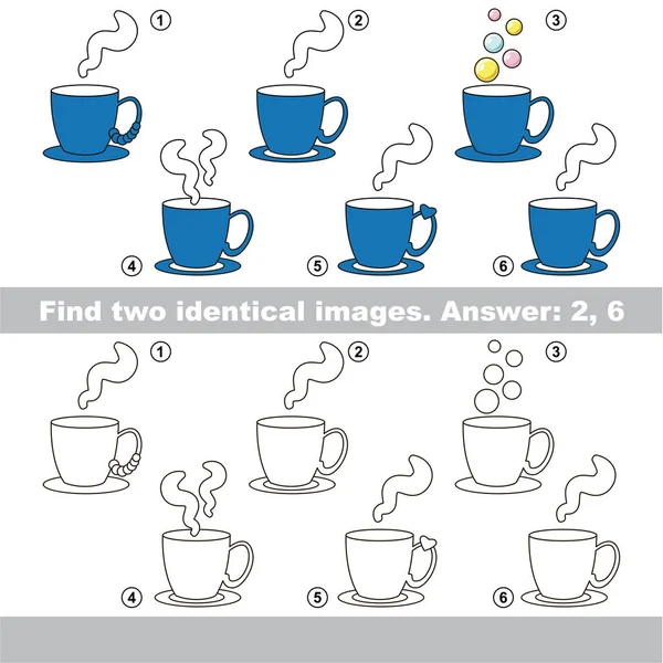 Visual game for kids to find hidden couple of objects. — Stock Vector