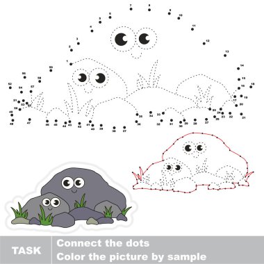Komik taşlar. Nokta nokta eğitim oyun çocuklar için.
