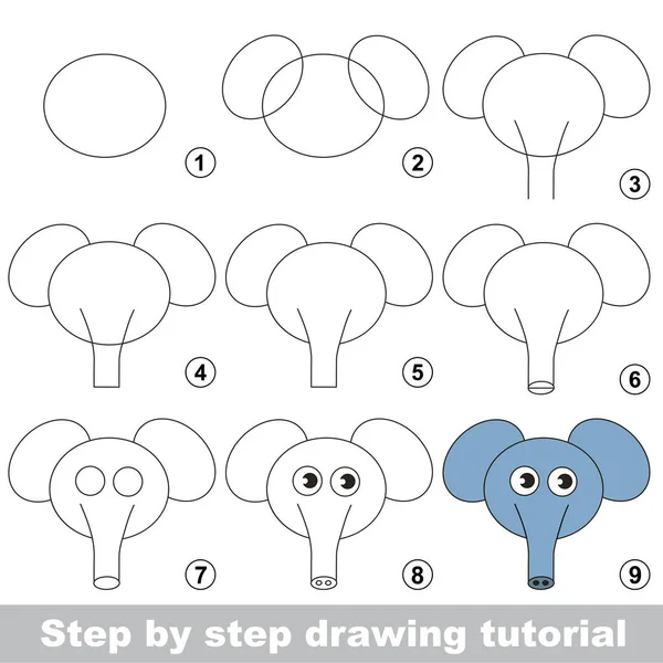 Tutorial de desenho. Como desenhar um macaco engraçado imagem vetorial de  Anna_Mikhailova© 96640286