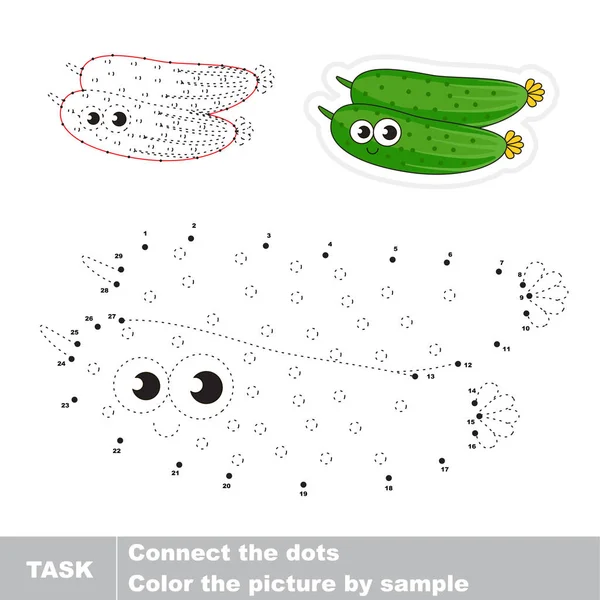 Mutlu Salatalık Nokta Nokta Eğitim Oyun Çocuklar Için — Stok Vektör