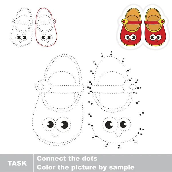 Sandalias Rojas Lindas Dot Dot Juego Educativo Para Niños — Vector de stock