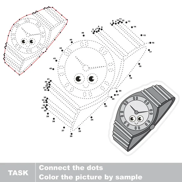 Ευτυχισμένος Μεταλλικό Ρολόι Dot Dot Εκπαιδευτικό Παιχνίδι Για Παιδιά Διάνυσμα Αρχείου