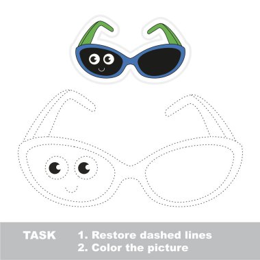 Komik güneş gözlüğü. Nokta nokta eğitim oyun çocuklar için.