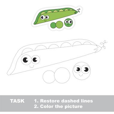 Komik tatlı bezelyem. Nokta nokta eğitim oyun çocuklar için.