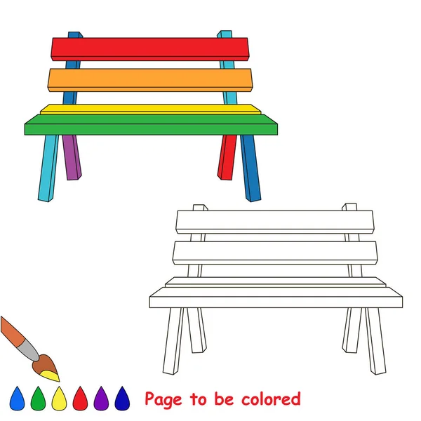 Banc Coloré Colorer Livre Colorier Pour Les Enfants Âge Préscolaire — Image vectorielle