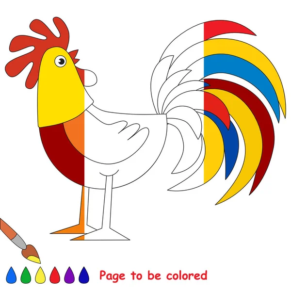 Bonito Rainbow Cock Livro Colorir Para Educar Crianças Pré Escolares —  Vetores de Stock
