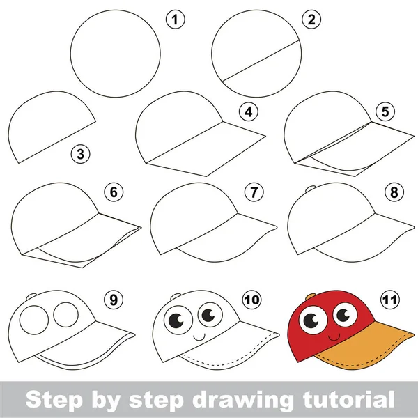儿童游戏开发的绘画技巧 方便学龄前儿童的游戏水平 绘制有趣的帽子教育教程 图库插图
