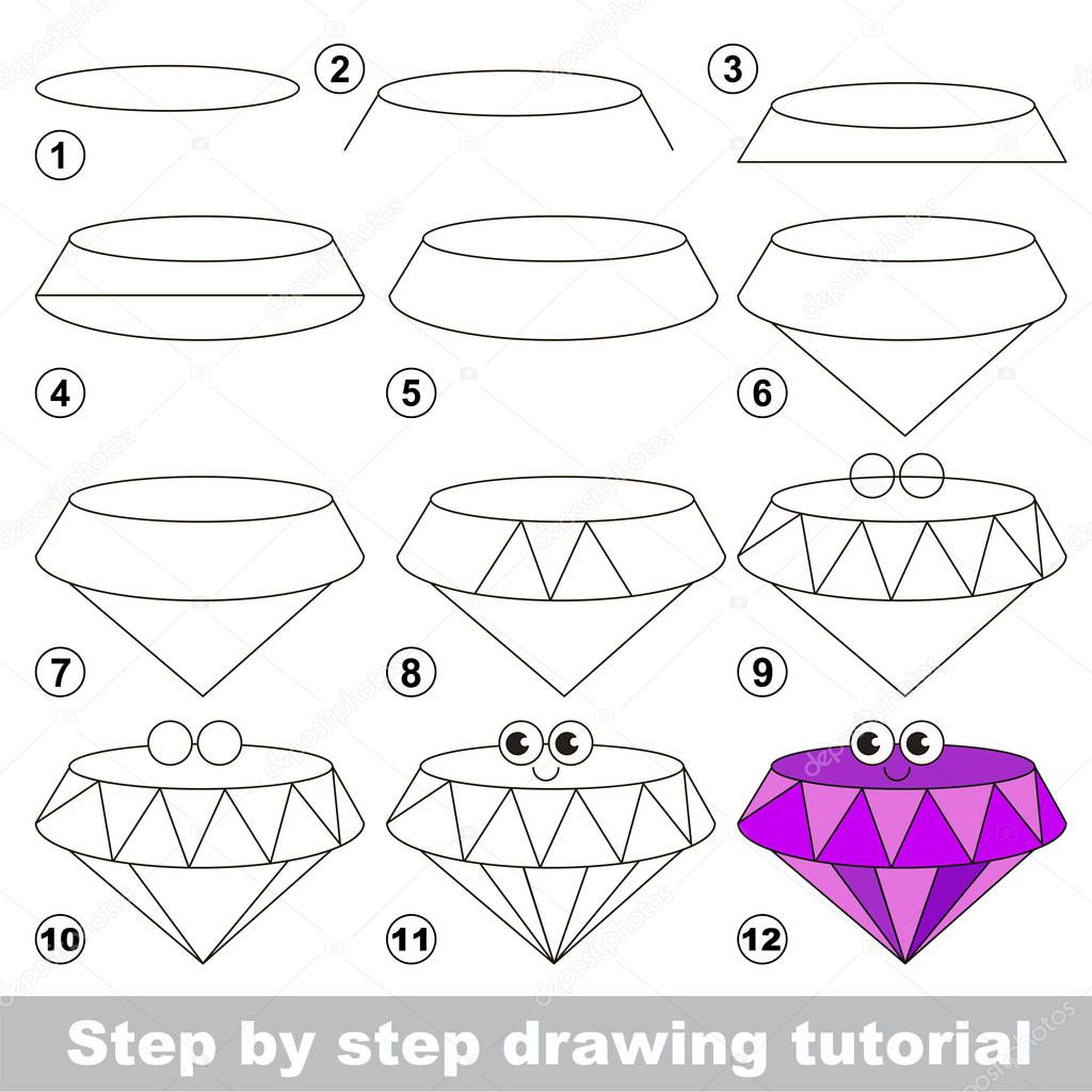 Kid game to develop drawing skill with easy gaming level for preschool kids, drawing educational tutorial for Violet Jevel Stone
