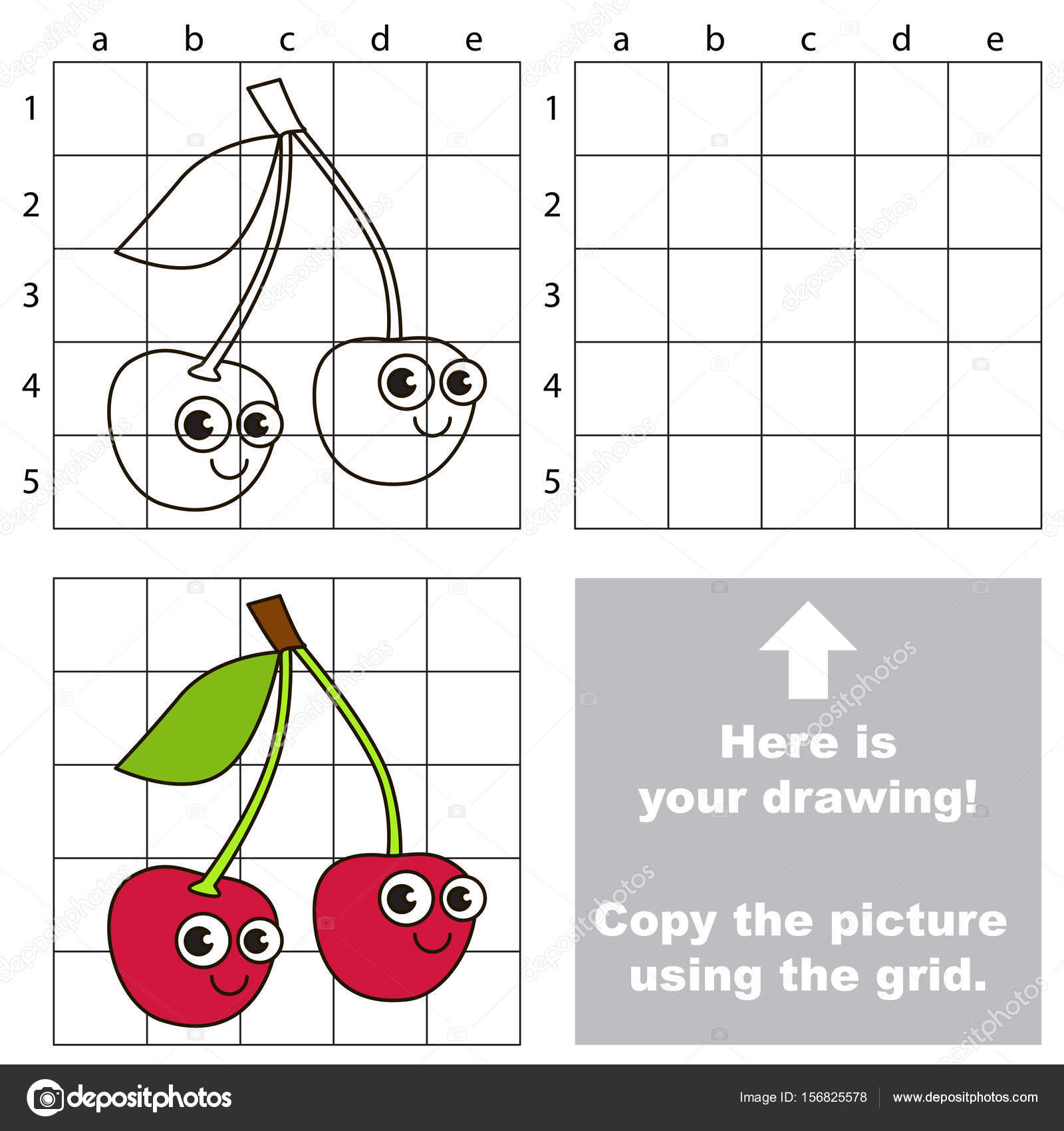 Premium Vector  For a children s mini-game, draw an apple on paper. copy  the picture of the fruit using grid lines, a simple toddler game with an  easy level of play