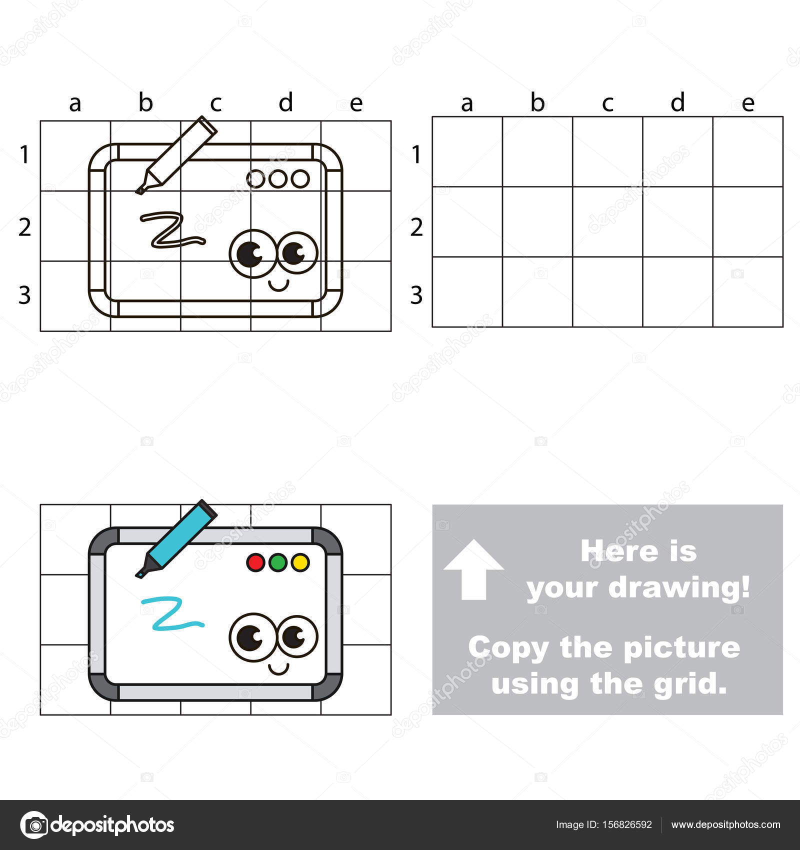 Copy Picture Using Grid Lines Simple Educational Game