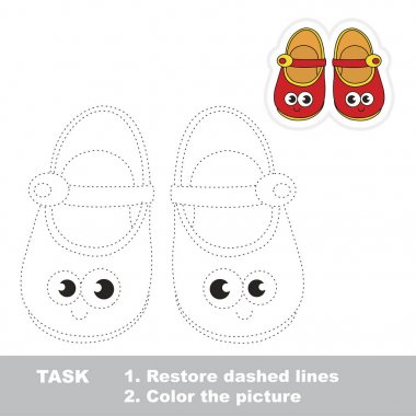 İki kız ayakkabılar. Nokta nokta eğitim oyun çocuklar için.