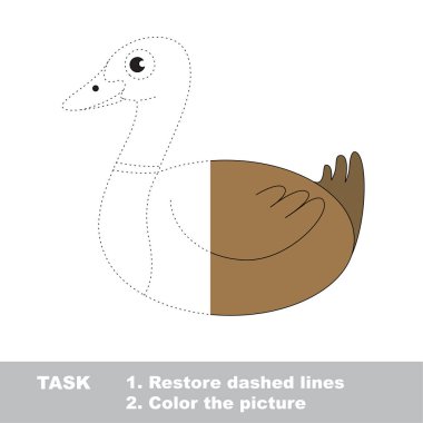 Güzel yaban ördeği. Nokta nokta eğitim oyun çocuklar için.