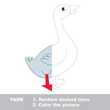 Güzel çiftlik kaz. Nokta nokta Eğitim oyun çocuklar için.