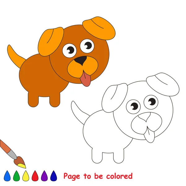 Szczenię Pies Być Kolorowe Kolorowanka Dla Dzieci Wieku Przedszkolnym Dzieci — Wektor stockowy