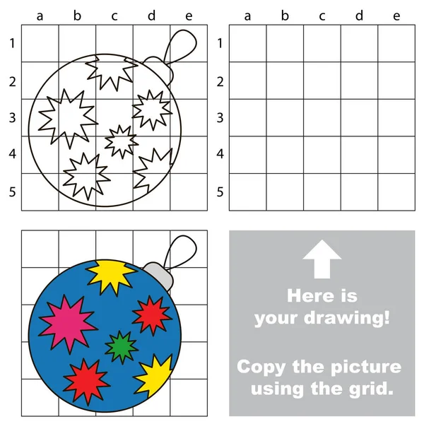 Скопировать Картину Помощью Сетки Линий Простая Образовательная Игра Дошкольного Образования — стоковый вектор