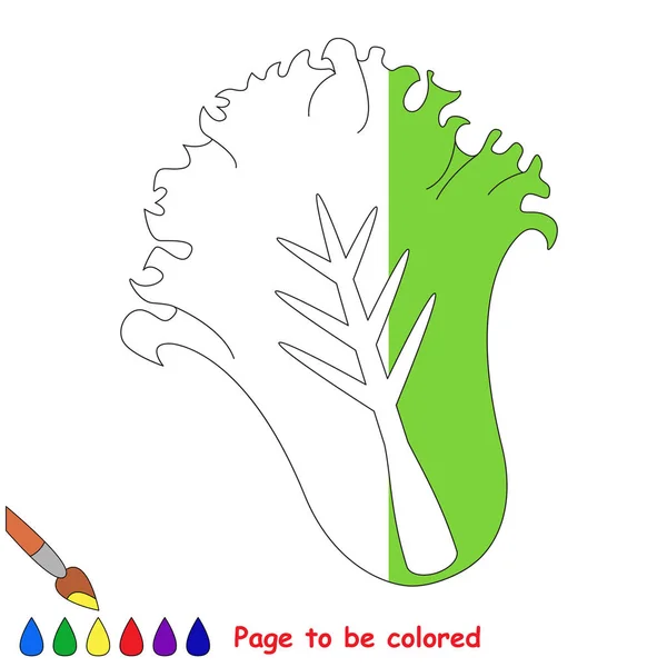 Πράσινο Μαρούλι Χρωματίζοντας Βιβλίο Εκπαιδεύσει Παιδιά Προσχολικής Ηλικίας Επίπεδο Εύκολη — Διανυσματικό Αρχείο