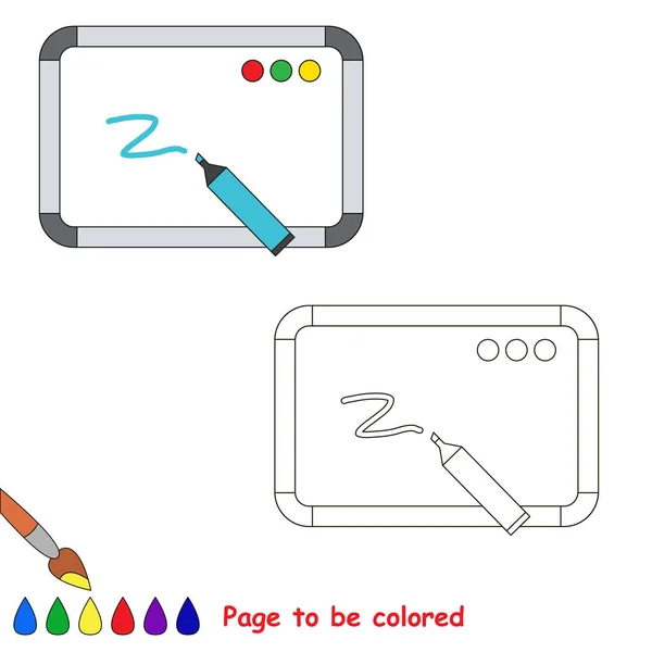 Whiteboard Worden Gekleurd Het Kleurboek Voor Preschool Kinderen Met Gemakkelijk — Stockvector