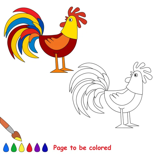 Hermosa Polla Para Colorear Libro Para Colorear Para Niños Preescolares — Vector de stock
