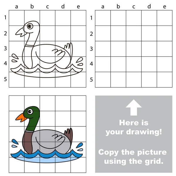 Kopieren Sie Das Bild Mit Gitterlinien Das Einfache Lernspiel Für Stockillustration
