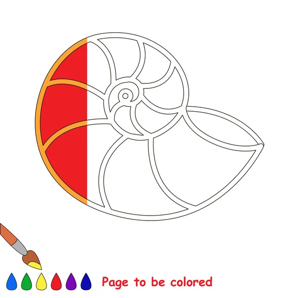 红色鹦鹉螺 着色书教育学龄前孩子以容易的游戏水平 孩子教育游戏颜色无色半由样品 免版税图库插图