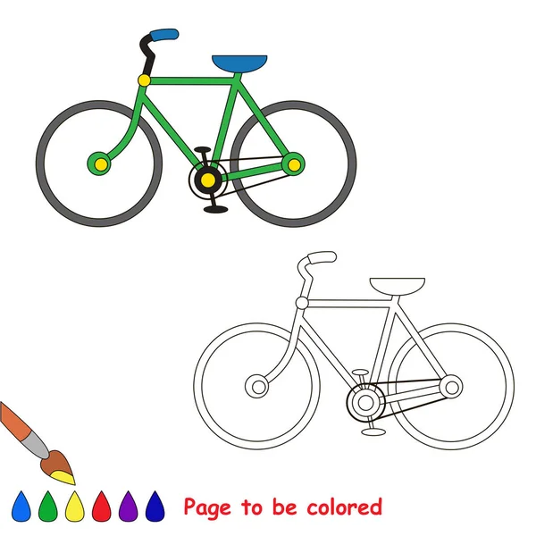 两轮自行车进行着色 着色书为学龄前的孩子容易教育游戏的水平 图库插图