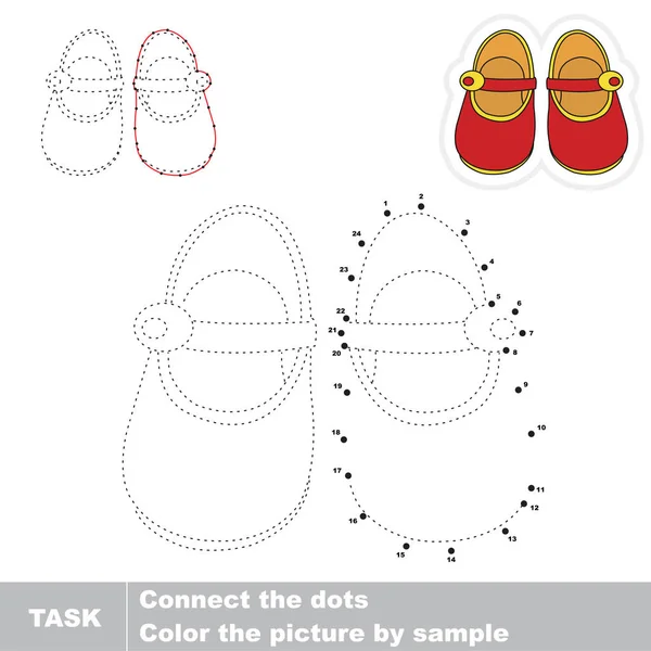 Κόκκινα Πέδιλα Dot Dot Εκπαιδευτικό Παιχνίδι Για Παιδιά Εικονογράφηση Αρχείου