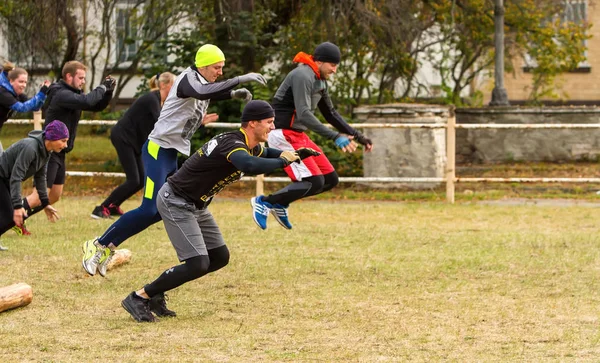 Performing the long jump. — Stock Photo, Image