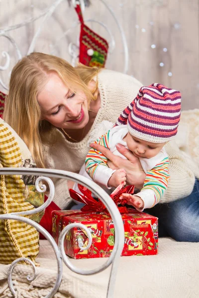 Christmas of mom and her baby