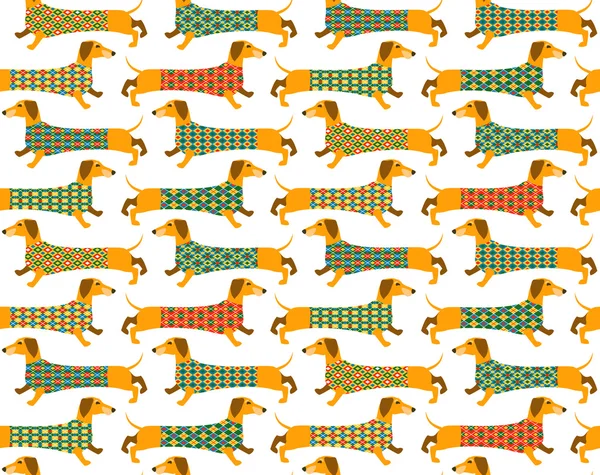 Sorunsuz arka plan deseni ile bir Basset Hound.