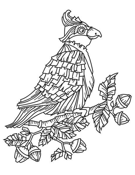 Libro da colorare con un uccello — Vettoriale Stock