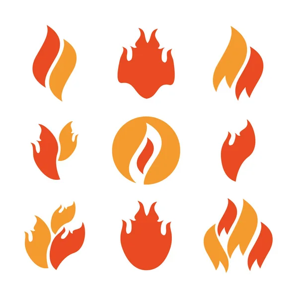 Ogień zestaw ikon — Wektor stockowy