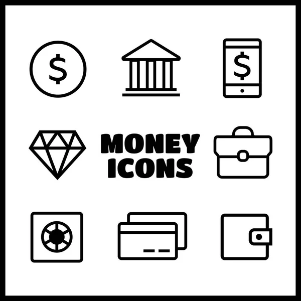 Iconos de dinero. Finanzas icono línea estilo — Vector de stock