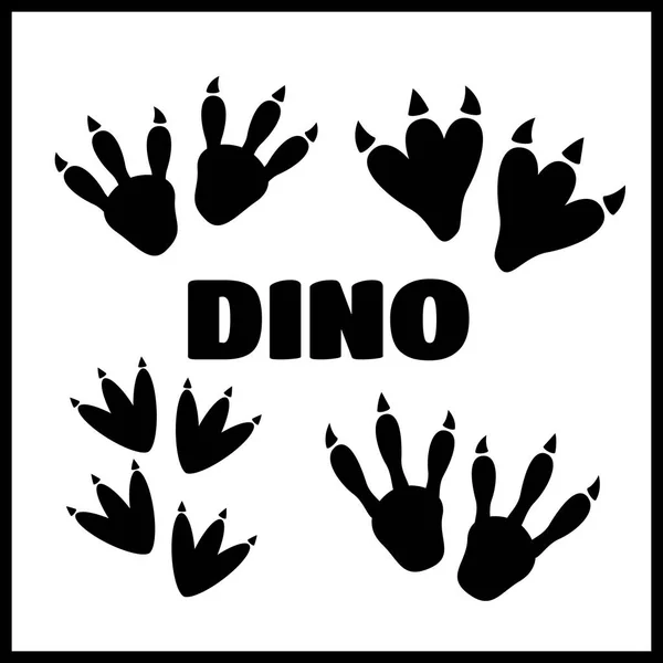 Dinazor ayak izleri vektör set