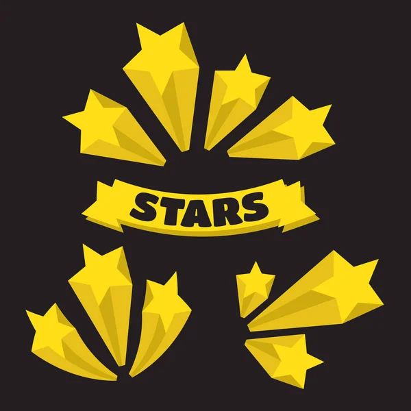 Gelbe Sterne isolierte Abbildung — Stockvektor