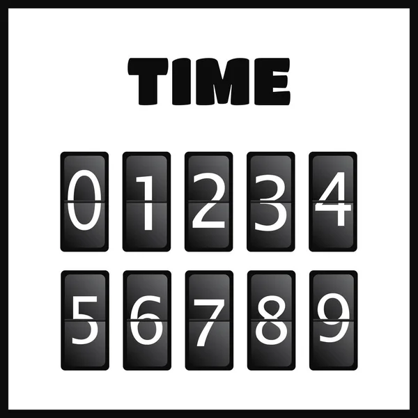 Wall flap counter clock template — Stock Vector