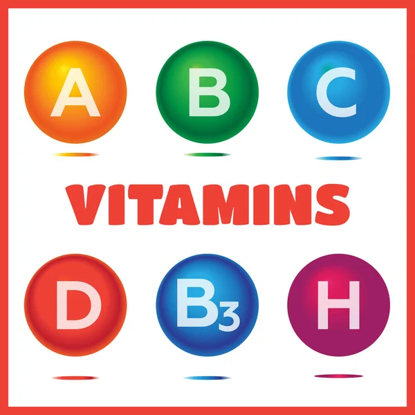 Vitaminok kémiai szerkezetek — Stock Vector