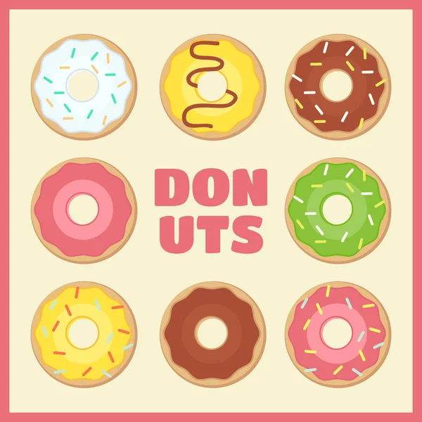 Donut ilustración plana — Vector de stock
