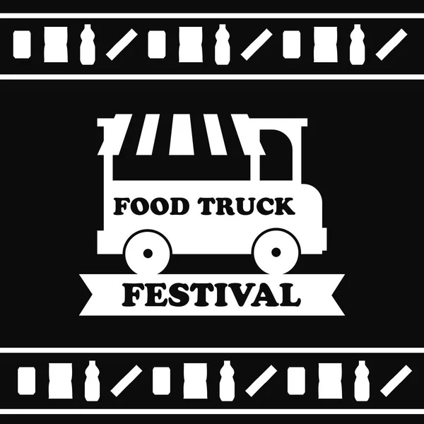 Food truck festival emblem och logotyper — Stock vektor