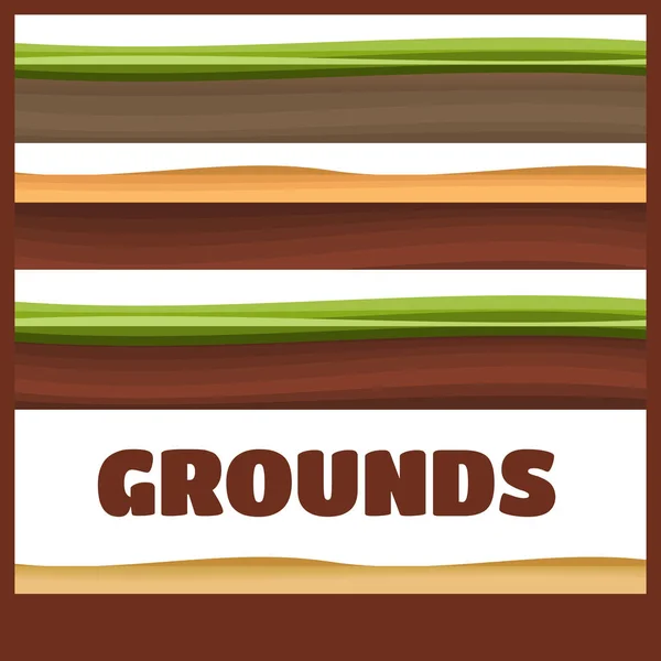 Terrain, sol et herbe sans soudure pour l'illustration du jeu Ui — Image vectorielle