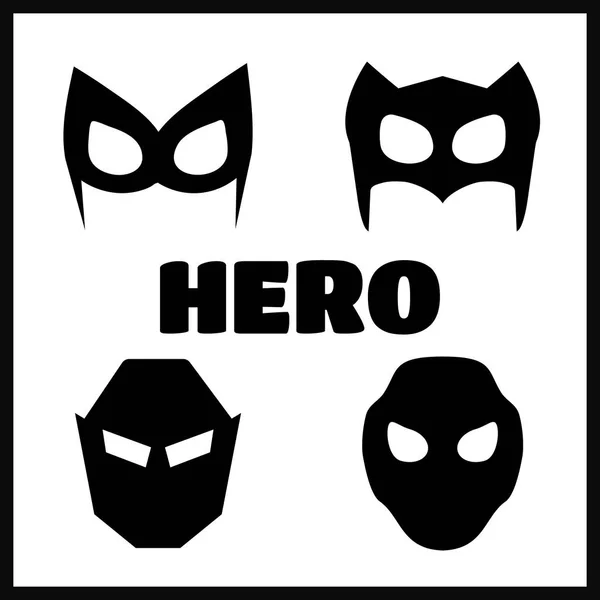 フラット スタイルで顔文字のスーパー ヒーロー マスク — ストックベクタ